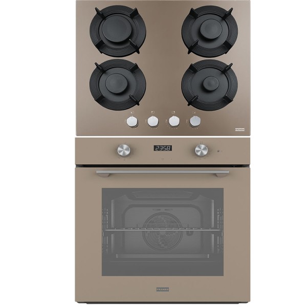 Pachet Franke Sticla Bej Inchis: Cuptor si Plita