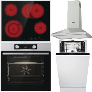 Pachet Gorenje: Cuptor, Plită, Hotă, Mașină vase
