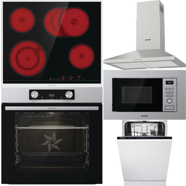 Pachet electrocasnice Gorenje: Cuptor, Plita, Hota, Microunde