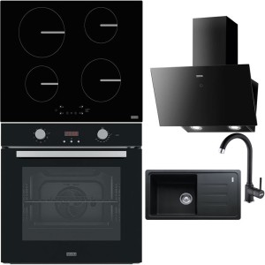Pachet Franke Negru Cuptor, Plita, Hota si Accesorii
