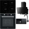 Pachet Franke Negru Cuptor, Plita, Hota si Accesorii