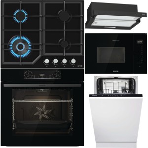 Pachet Gorenje Cuptor, Plită, Hotă, Microunde, Vase