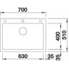Chiuveta de bucatarie Blanco PLEON 8, Alb, 700x510 mm