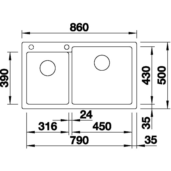 Chiuveta bucatarie Blanco Antracit PLEON 9