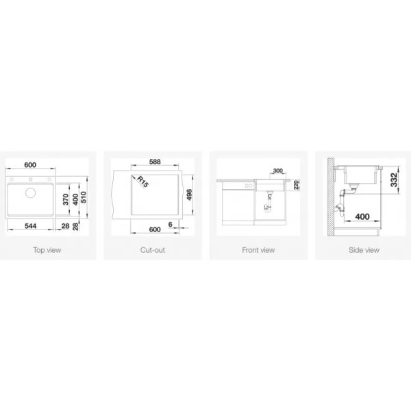 Chiuveta Blanco Cafea ETAGON 6 cu montaj pe blat