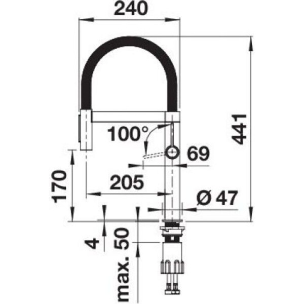Baterie Blanco cu Duș Profesional Negru Mat