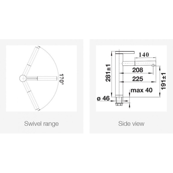 Baterie Blanco LINEE-S alb-antic cu furtun extractibil