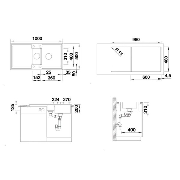 Chiuveta Blanco ADIRA 6 S, cafea, SILGRANIT