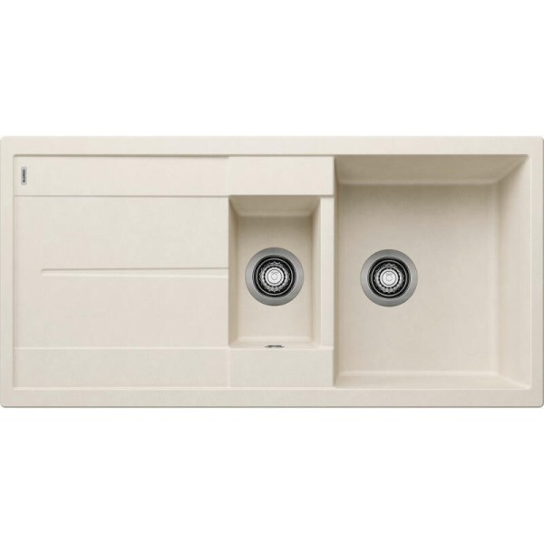 Chiuveta Blanco METRA 6 S, 2 cuve, Silgranit, Alb Antic