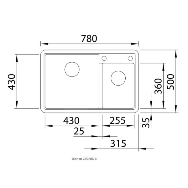 Chiuveta Bucatarie Blanco Alb Antic 780x500mm