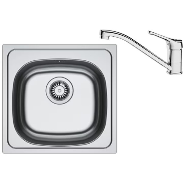 Pachet Franke Chiuveta Inox SKN 610 si Baterie Crom