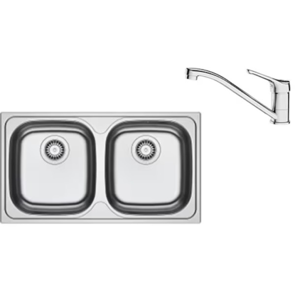 Chiuveta Franke Inox cu Baterie Basic Crom 360°