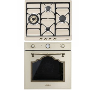 Pachet Smeg CREM Cortina Cuptor electric SF67C1PO + Plita pe gaz SR764PO