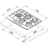Plita gaz Franke Maris 75 cm, 5 arzatoare, Slate Grey