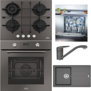 Pachet electrocasnice Franke gri cu cuptor și plită