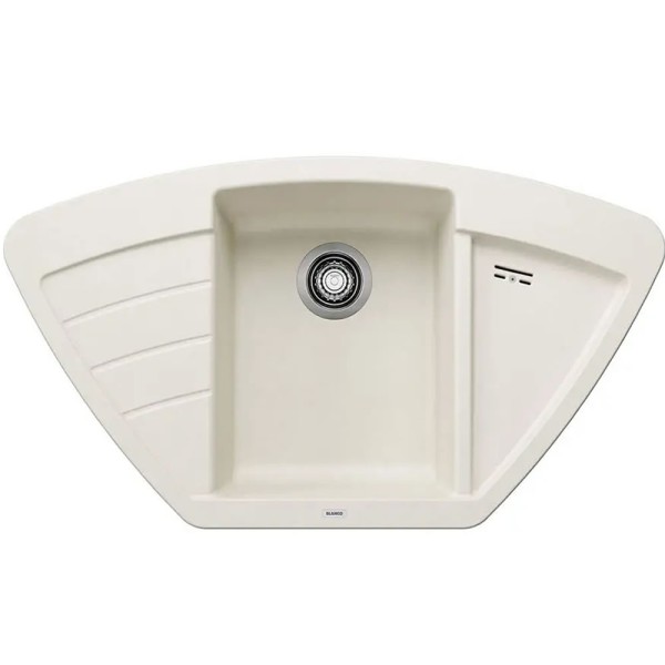 Chiuvetă de colț Blanco cu baterie WEGA-S II crem