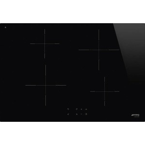 Plita incorporabila cu inductie Smeg SI2741D, ceramica din sticla neagra, latime 75 cm, 4 zone de gatit