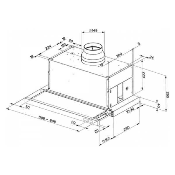 Hota telescopica Faber Inox MAXIMA NG TOUCH 60 cm