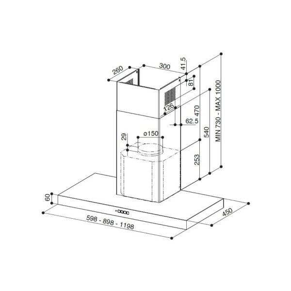 Hota Faber Stilo Comfort alb mat 90 cm