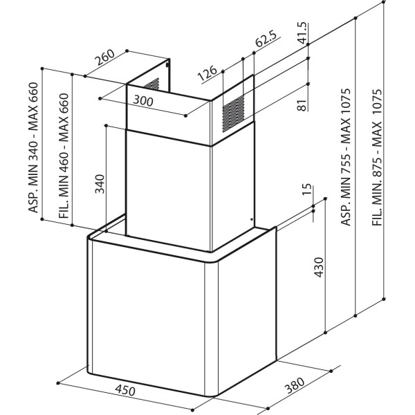 Hota Faber Negru LITHOS EG6 BK, 45 cm