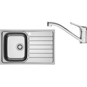 Pachet Franke Chiuveta Inox si Baterie Crom Rotativa