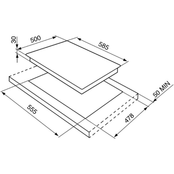 Plita incorporabila Smeg Selezione S64SN, Negru