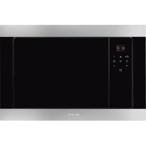 Cuptor cu microunde incorporabil Inox-Negru Smeg FMI320X2, capacitate 21 litrii