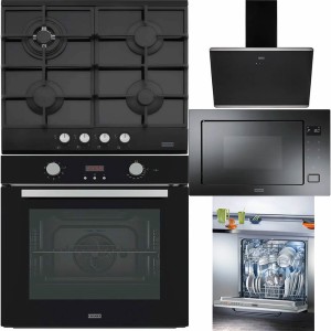 Pachet Franke Cuptor FSL 86 H BK+Plita gaz FHNG 604 4G TC BK+Hota FPJ 615 BK+Masina de spalat vase 60cm+Microunde
