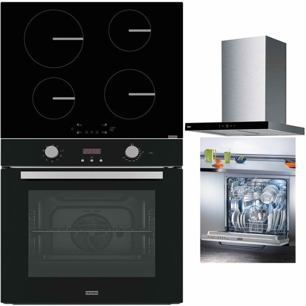 Pachet Franke Sticlă Neagră Cuptor, Plită, Hotă, Mașină