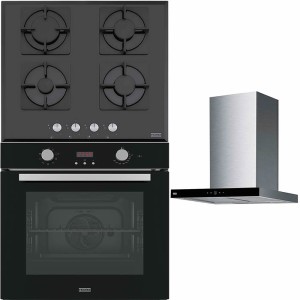 Pachet Franke cu Cuptor, Plită, Hotă Sticla Neagră
