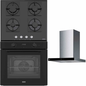 Pachet Franke: Cuptor, plită și hotă sticlă neagră