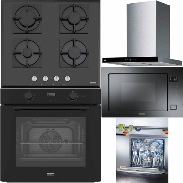 Set Electrocasnice Franke Negru Cuptor, Plita, Hota
