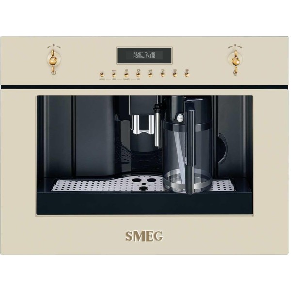 Espressor incorporabil automat Smeg Italia Coloniale CMS8451P, 15 bar, Rasnita, 1.8 l, Crem