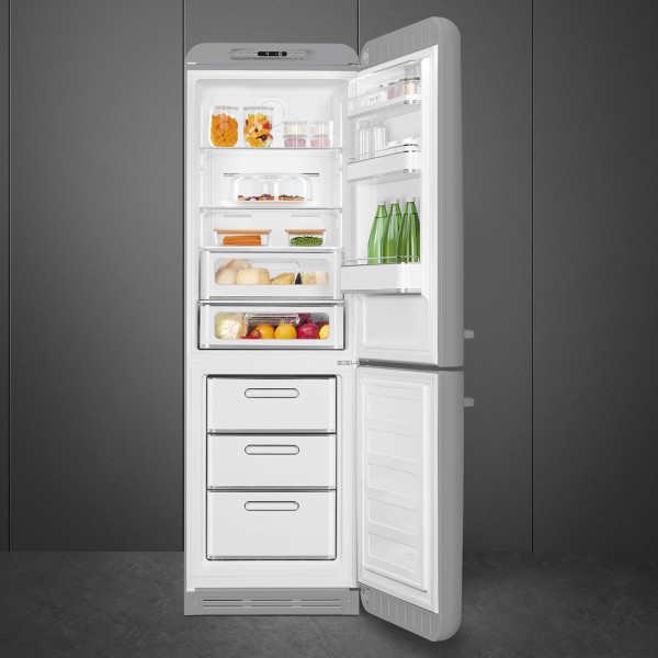 Combina frigorifica Smeg FAB32RSV6, design retro silver