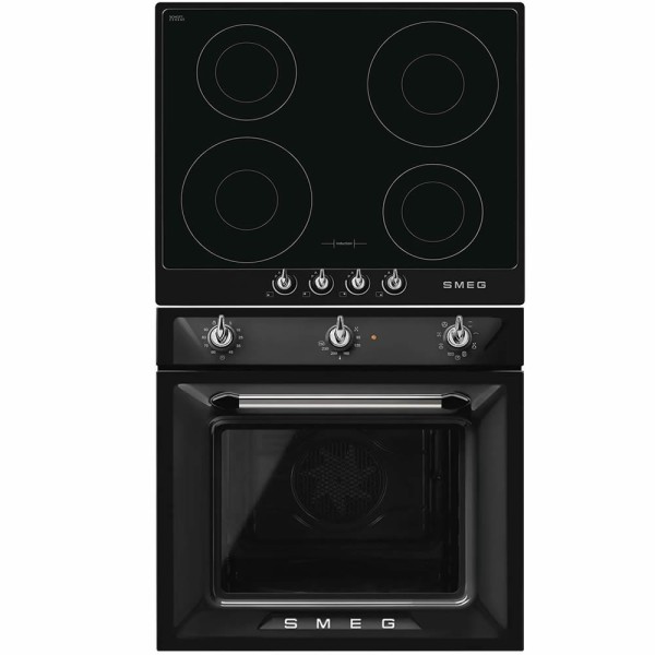 Pachet electric Smeg Negru Cuptor + Plită inductie