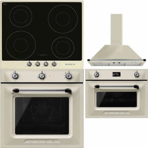 Pachet Smeg Crem Victoria: Cuptor, Plita, Hota