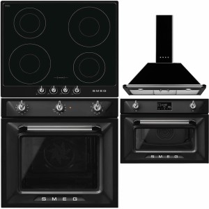 Pachet Smeg Negru Victoria cu Electrocasnice