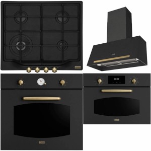 Pachet Franke Country Nero Cuptor FCL 86 H ON + Plita FHCL 604 3G TC ON + Hota 70cm FCL 70 ON + Cuptor Microunde FMW 45 CL G ON