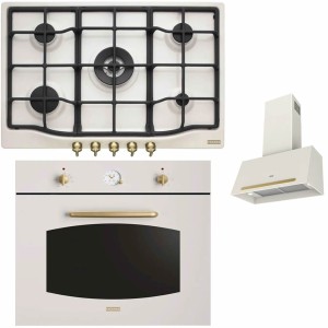 Pachet Franke Country Alb Perlat Cuptor electric FCL 86 H PW + Plita 5 arzatoare FHCL 755 4G TC PW + Hota perete 70cm FCO 70 PW
