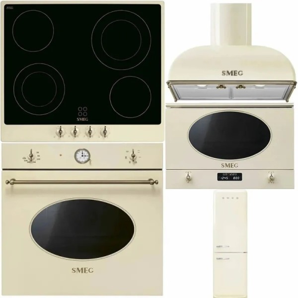 Pachet Smeg Crem Cuptor Plită Hota Microunde