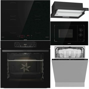 Pachet Gorenje Cuptor BOP6737E02BG + Plita inductie GI6401BSCE + Hota TH60E3B + Microunde BM201EG1BG + Masina vase 60cm GV642D65