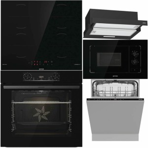 Pachet Gorenje: Cuptor, Plită, Hota, Microunde, Mașină Vase