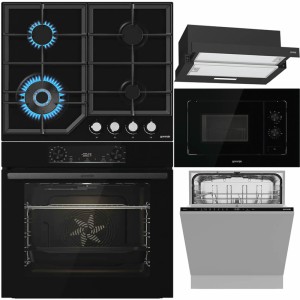 Pachet Gorenje Cuptor BOP6737E02BG + Plita pe gaz GTW641KB  + Hota TH60E3B + Microunde BM201EG1BG + Masina vase 60cm GV642D65