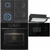 Pachet Negru Gorenje Cuptor, Plită, Hotă, Microunde
