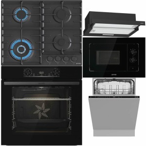 Pachet Gorenje Cuptor BOP6737E02BG + Plita pe gaz GW642AB + Hota TH60E3B + Microunde BM201EG1BG + Masina vase 60cm GV642D65