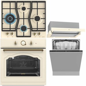 Pachet electrocasnice Gorenje Rustic Crem complet