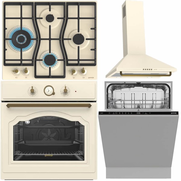 Pachet Gorenje Rustic Cuptor Plita Hota Masina Vase