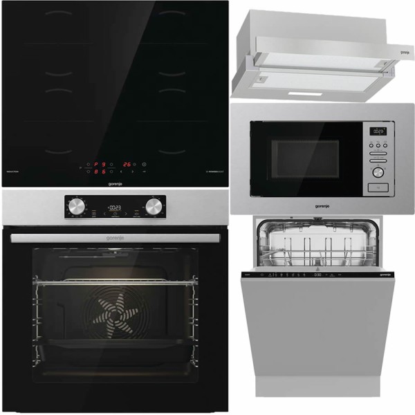 Pachet electrocasnice Gorenje complet: cuptor, plită, hotă