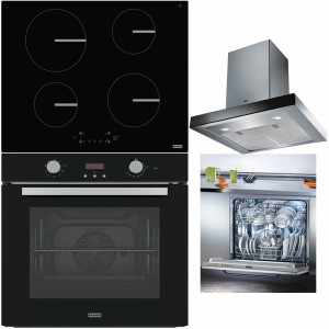 Pachet Franke Negru Cuptor FSL 86 H BK + Plita inductie FSM 654 BK+ Hota perete FCR 625 TC BK(750 mc/h) + Masina vase 60 cm FDW