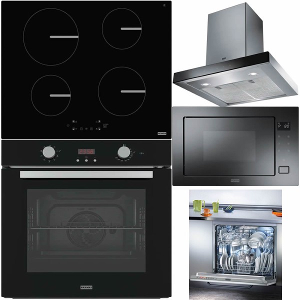 Pachet electrocasnice Franke negru cu cuptor și plită